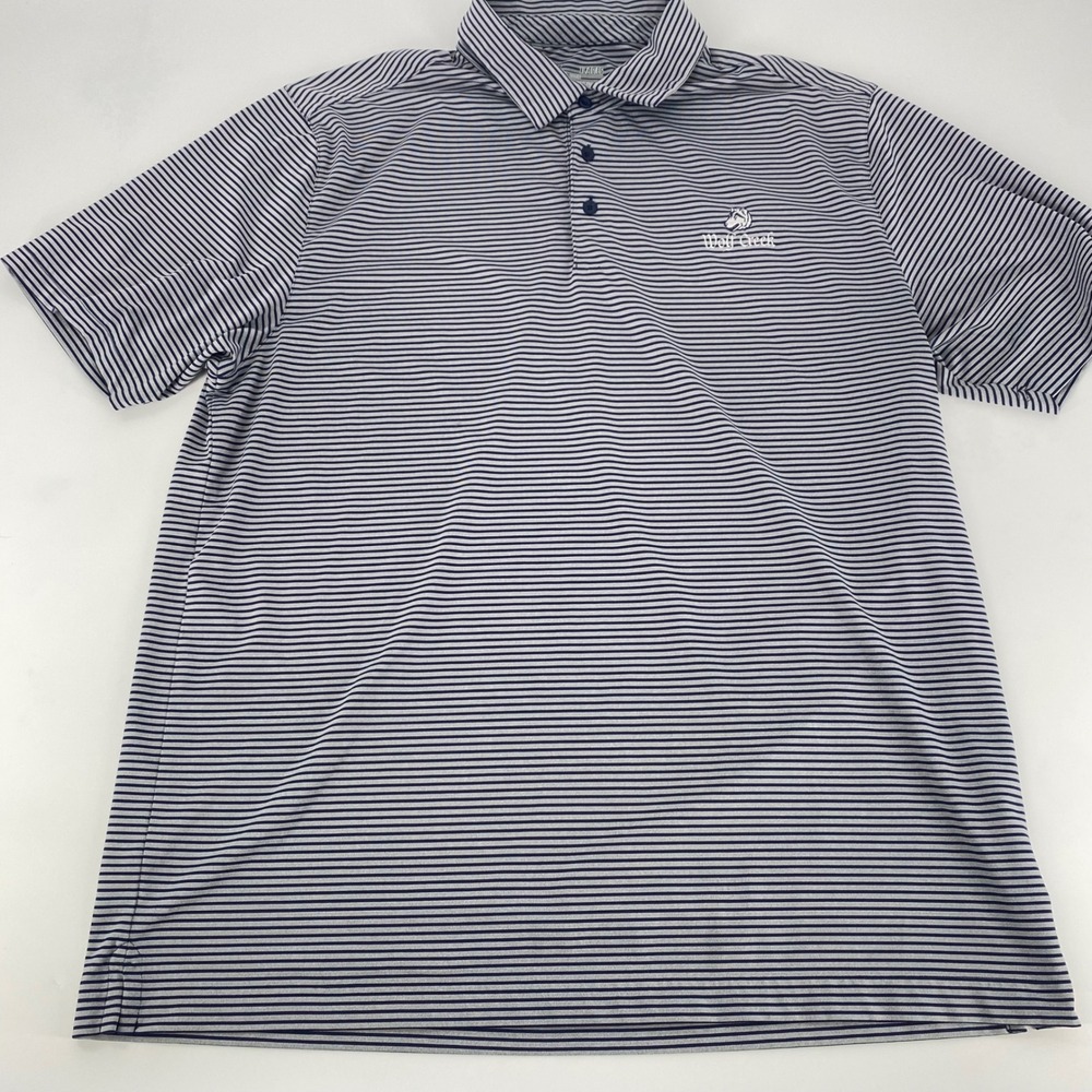 Under Armour Golf Polo Shirt Mens XL Loose Heatgear Wolf Creek Stripe Short